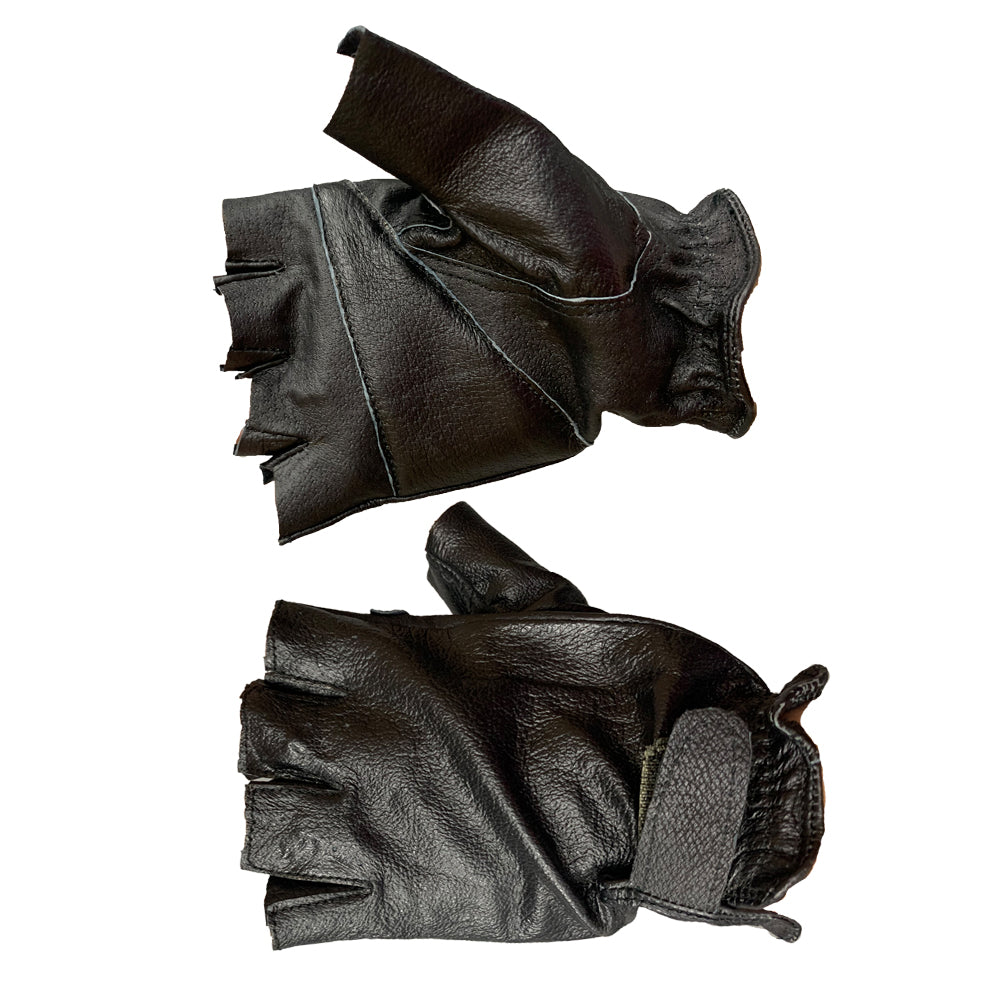 Fingerless leather work gloves on sale