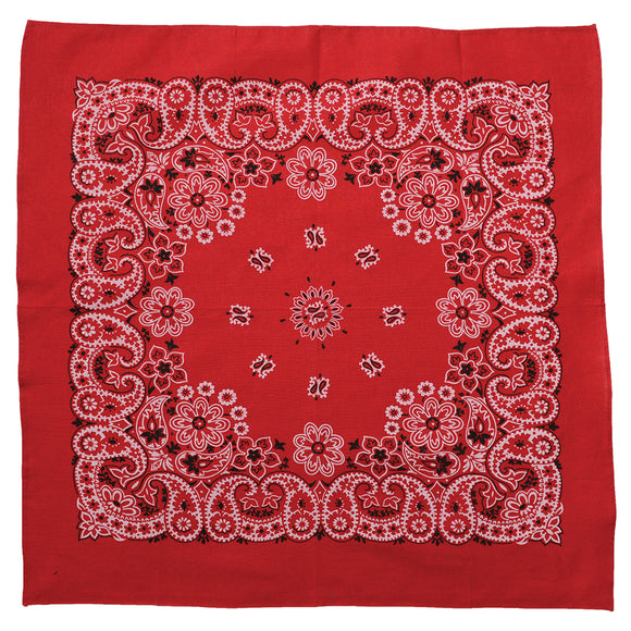 Red Paisley Print Bandanna