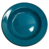 22cm Enamel Soup Plate x 4 Blue (Factory Seconds)