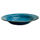 22cm Enamel Soup Plate x 4 Blue (Factory Seconds)