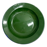 22cm Enamel Soup Plate x 4 Green (Factory Seconds)