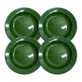 22cm Enamel Soup Plate x 4 Green (Factory Seconds)