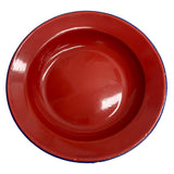 22cm Enamel Soup Plate x 4 Red (Factory Seconds)