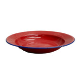 22cm Enamel Soup Plate x 4 Red (Factory Seconds)