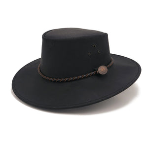 Kadadu Echuca Leather Hat Black