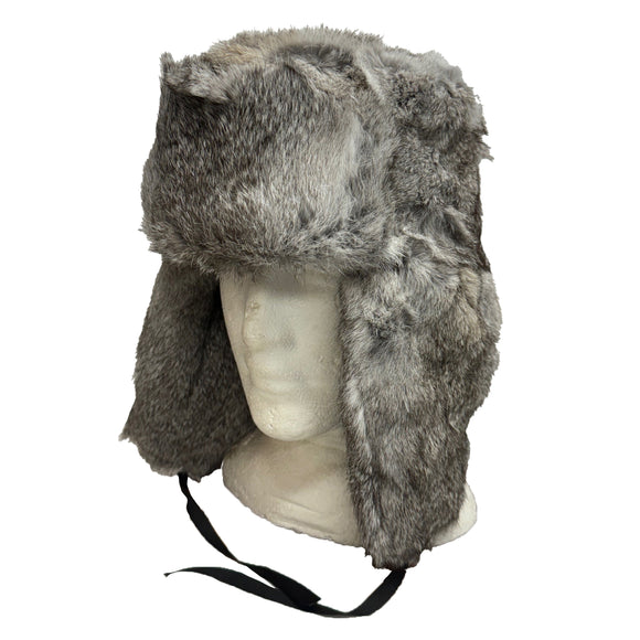 Ushanka Style Rabbit Fur Hat