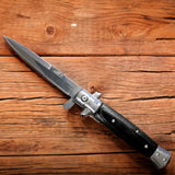 Stiletto Style Folding Knife Black