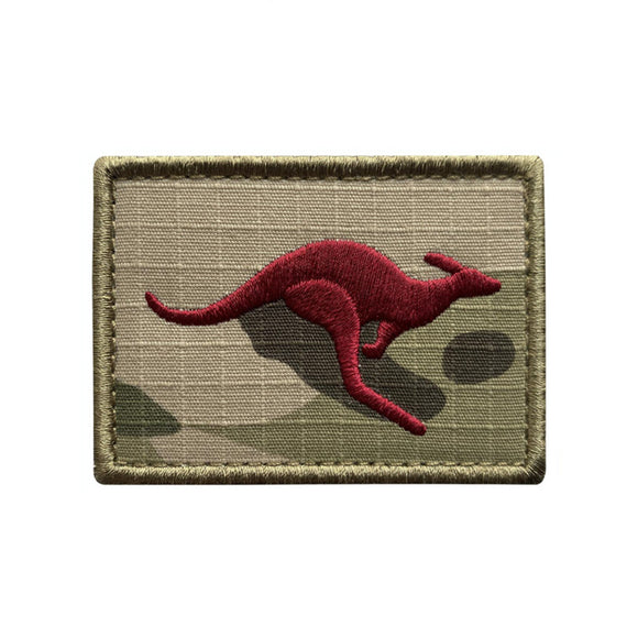 Multicam with Red Fighting Roo 70 x 50mm Patch